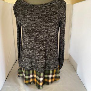12pm Mon Ami Tunic w Contrasting Waist & Zipper back